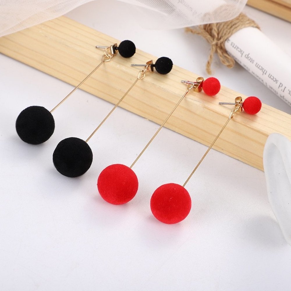 Earrings Women Drop Ball Bohemian Hoop Cute Trendy Jewelry - Picture 6 of 10